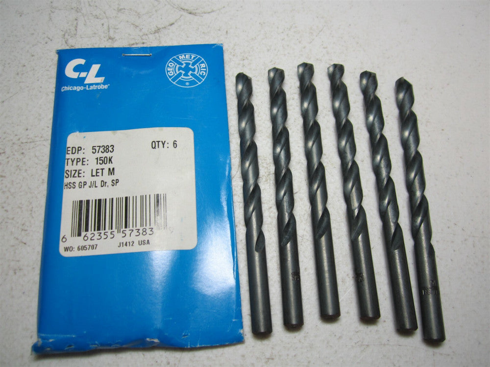 Chicago - Latrobe (57383) 150K Size LET M High Speed Steel Jobber Drill - Qty 6