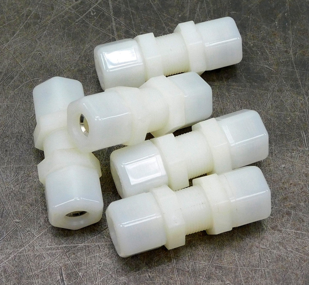 McMaster-Carr 50775K375 Straight Compression Tube Fitting 3/8" Tube OD Lot of 5