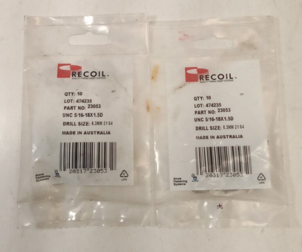 Recoil 5/16-18 X 1.5 D NPT Thread Inserts 484235 (Lot of 20 Inserts)