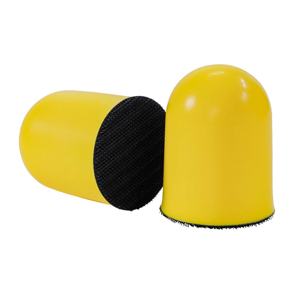 2 Dura-Gold 2" Round Palm Grip Foam Hand Sanding Block Pads, Hook & Loop, Polish