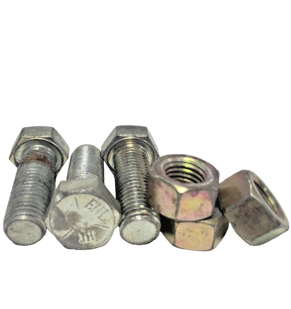 FULLY THREADED HEX BOLT M22-9X62MM ZINC PLATED STEEL GRADE 5 (LOT OF 6) W/NUTS