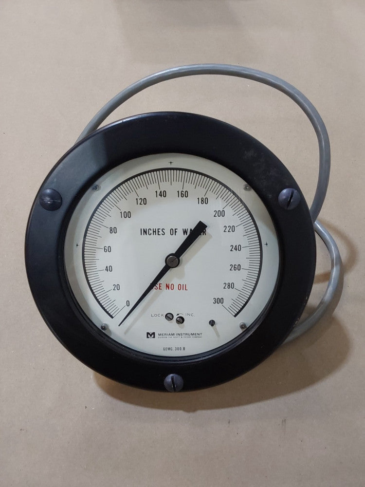 Meriam Instrument 1226-1 Range 300  0-300 Inches of Water Pressure Gauge 