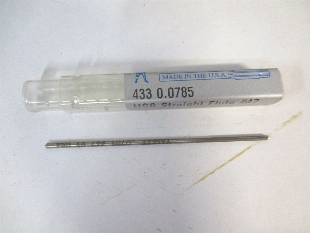 Yankee (433-0.0785) 3/4" x 3" OAL #47 4Fl Straight Flute HSS Chucking Reamer 