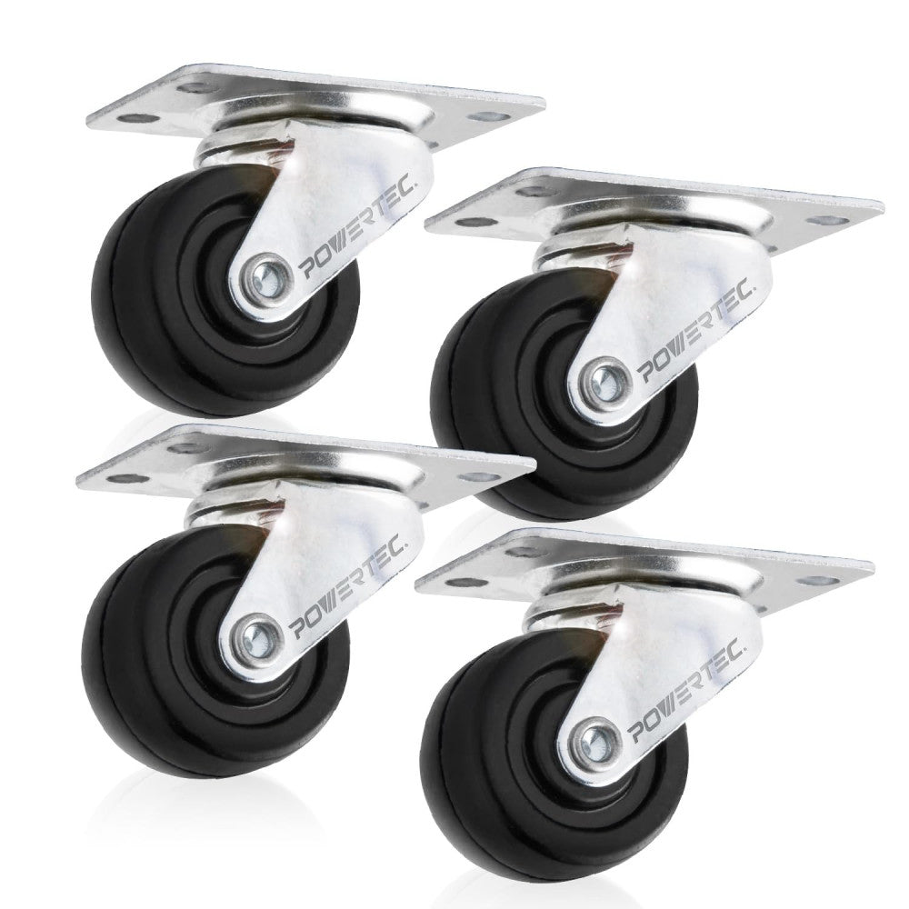 2 Inch Swivel Caster Wheels Set of 4 with 160 lbs Loads, Heavy Duty Plate Cas...
