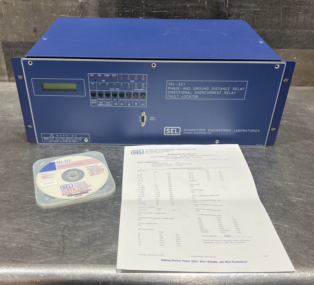 SCHWEITZER ENGINEERING SEL-321 PN 321124256HNC511 Phase & Ground Distance Relay