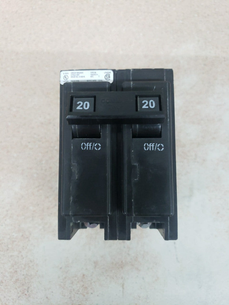 1) New Take Out! Cutler Hammer BAB2020 20 Amp 2 Pole Bolt On Circuit Breaker W#
