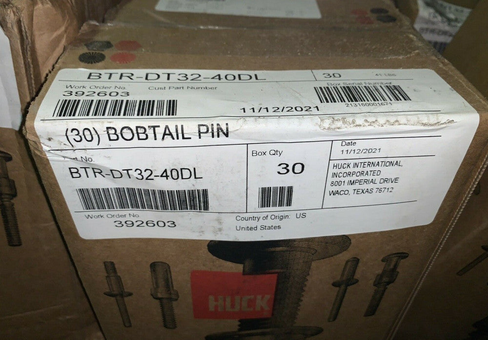 NEW Huck Bobtail Pin BTR-DT32-40DL (30 PC LOT)
