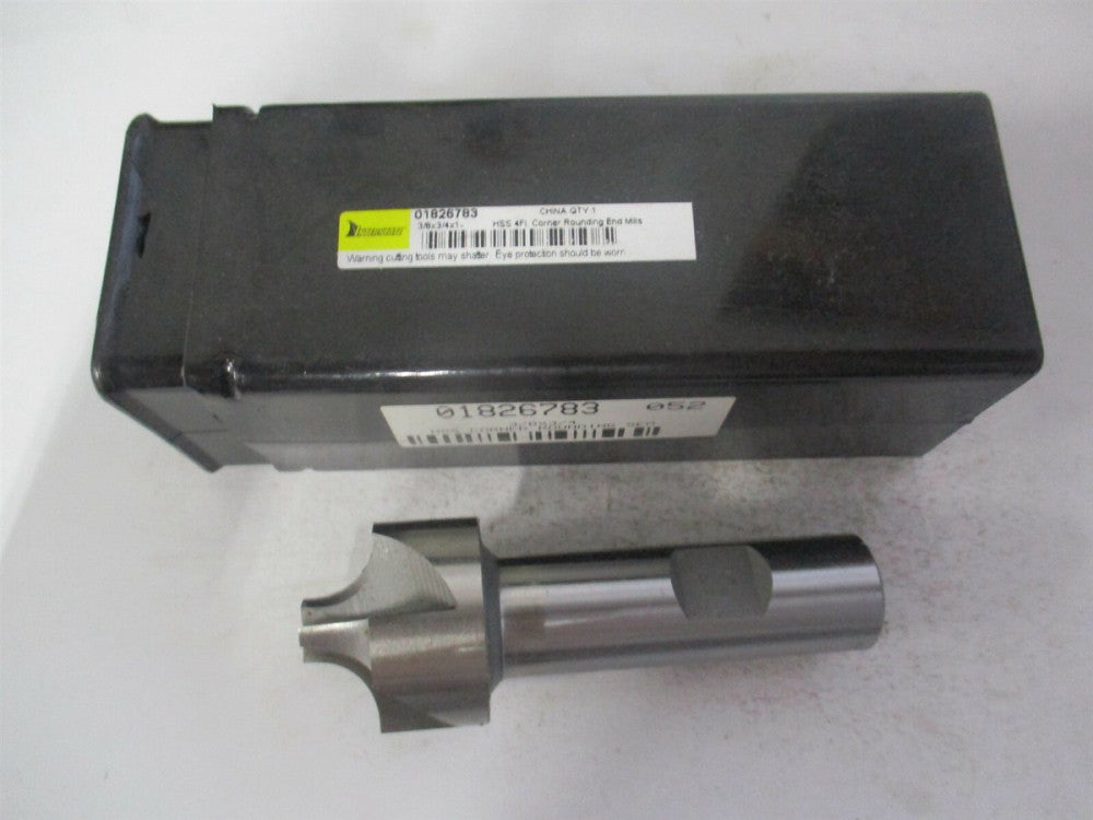 (182-6783) 3/8" x 1-1/4" x 3/4" x 3-1/2" OAL 4Fl HSS Corner Rounding End Mill