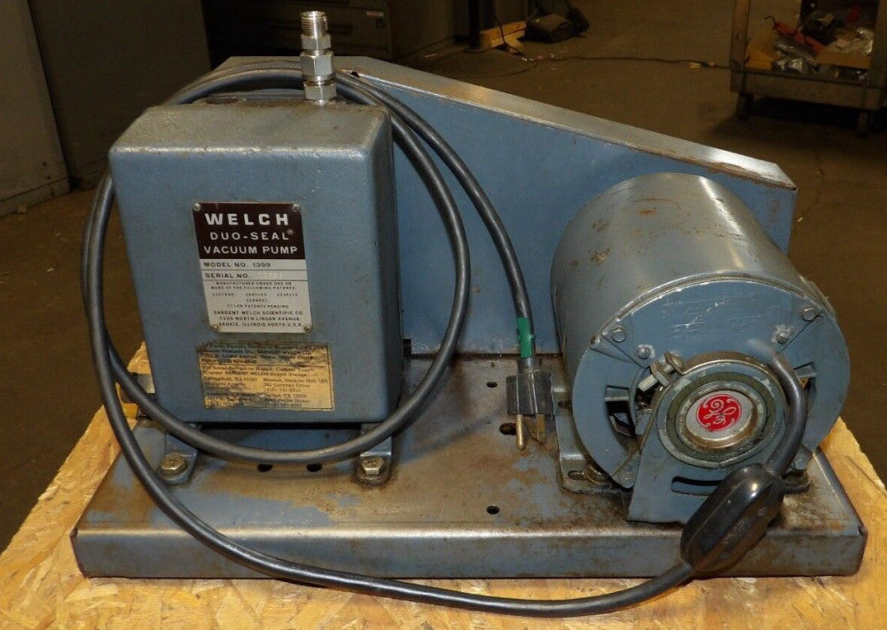 WELCH 1/3 HP DUO-SEAL BELT-DRIVEN VACUUM PUMP 1.2 CFM 750 RPM MODEL 1399