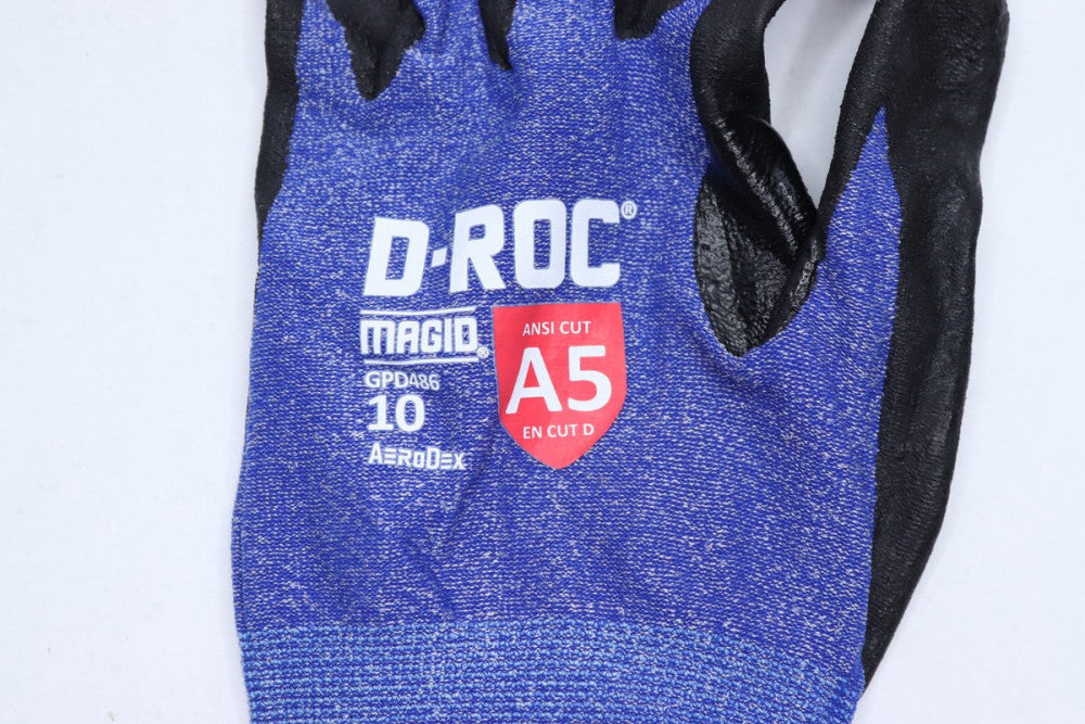 Magid Nitrile Cut Resistant Gloves A5 18 Gauge Blue/Black GPD486
