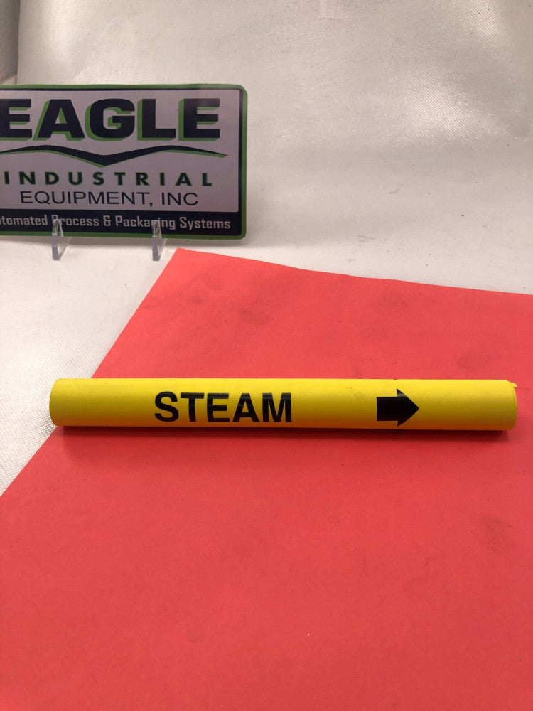 (10-pk) SETMARK 34335 SZ-10 SNAP-AROUND PIPE MARKER "STEAM" BLACK ON YELLOW