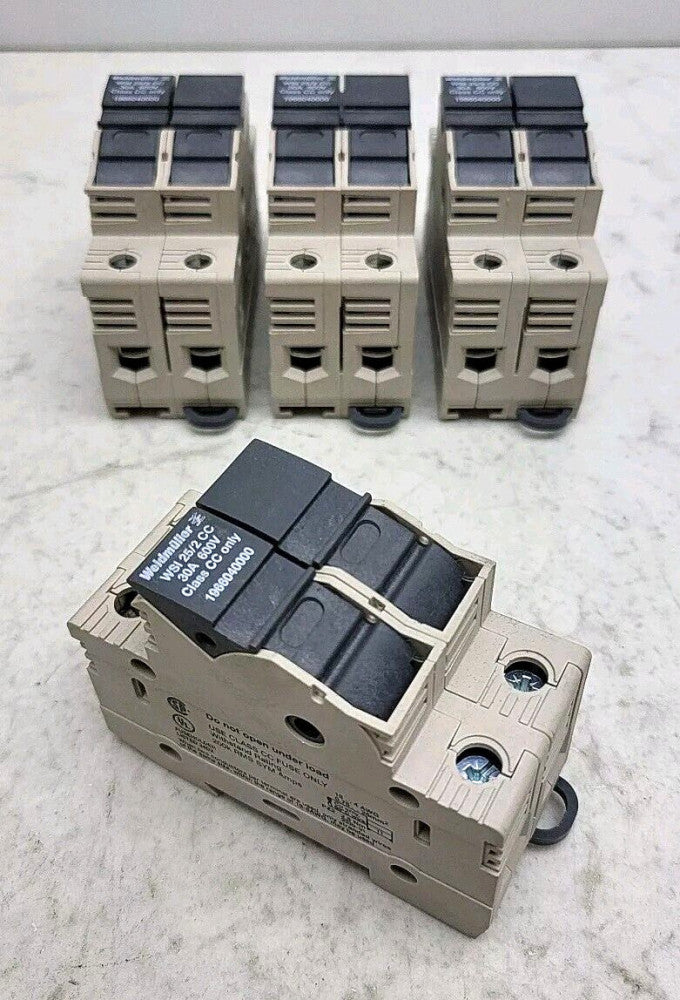 4 Pack Weidmuller WSI 25/2 CC 2 Pole 30 Amp 600 V Fuse Holder WSI25/2CC