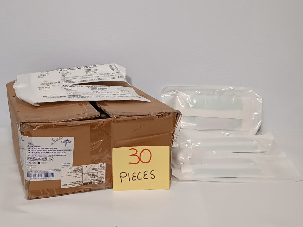 Lot Of 30 Medline DYND40972 Catheter Suction Kits with Whistle Tip, FR Size 14