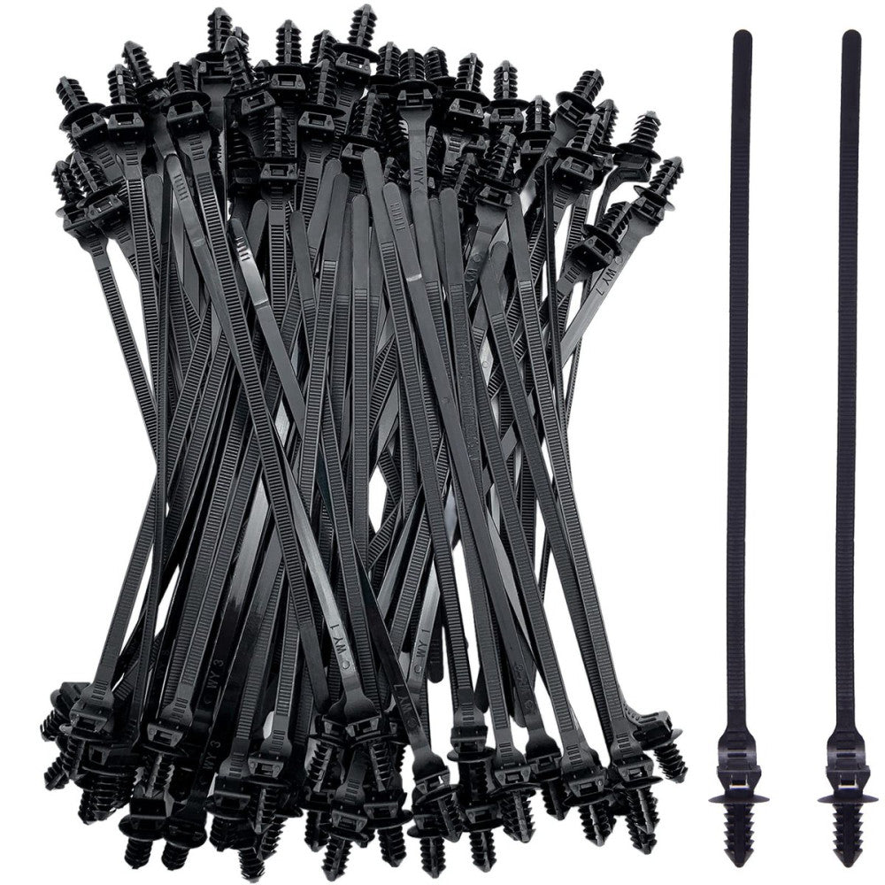 80 Pack Nylon Push Mount Cable Zip Tie, 8.3"x0.18" Heavy Duty Nylon Push Moun...