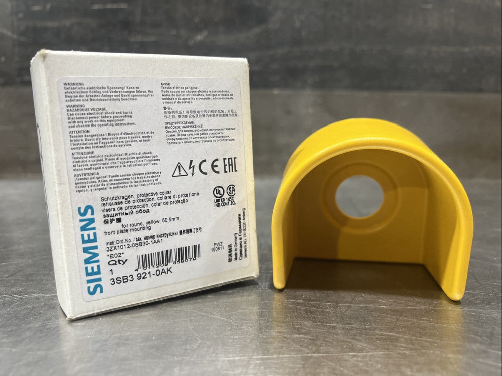 Siemens 22mm Yellow 3SB3 Series Protective Collar 3SB3921-0AK Nos Surplus