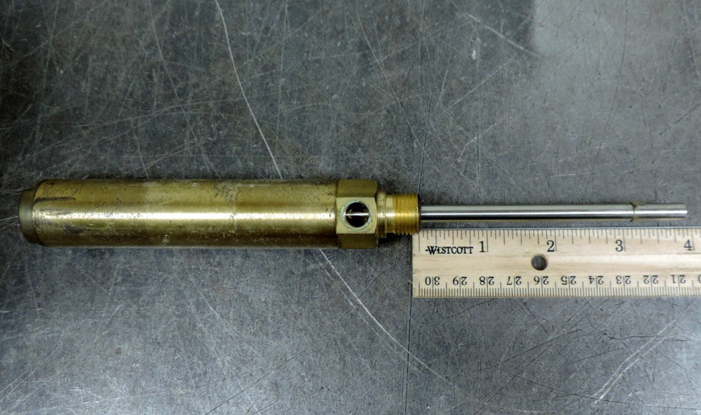 Lot of Two (2) Compact Brass Air Cylinders 3" Stroke Heavy Duty Stud Mount