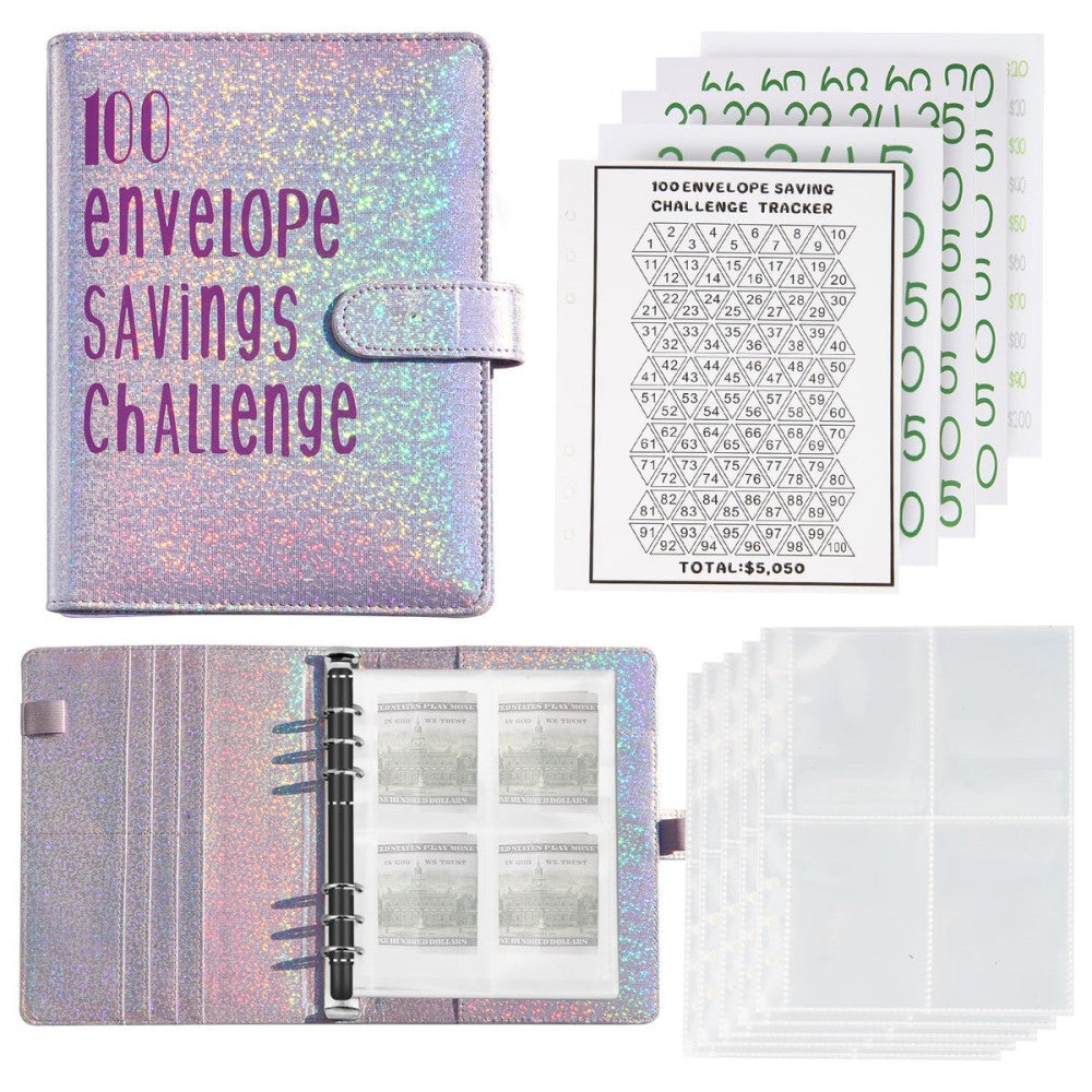 100 Envelopes Money Saving Challenge Binder, Save 5050 Dollars 100 Day Envelo...
