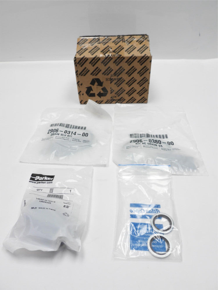 Atlas Copco Drain Valve Service Kit w/ (2) 2906-0314-00, (1) VB42-Q-NQ-5 & (2) S