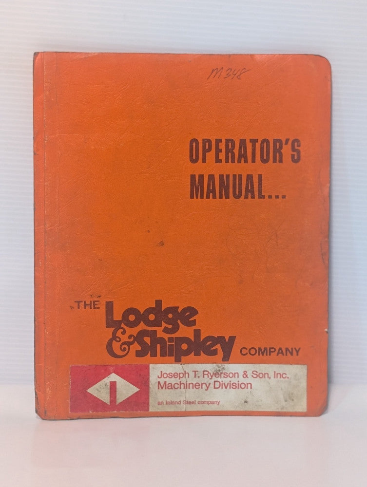 Lodge & Shipley Series 0300 Power Squaring Shears Operators Instruction Manual