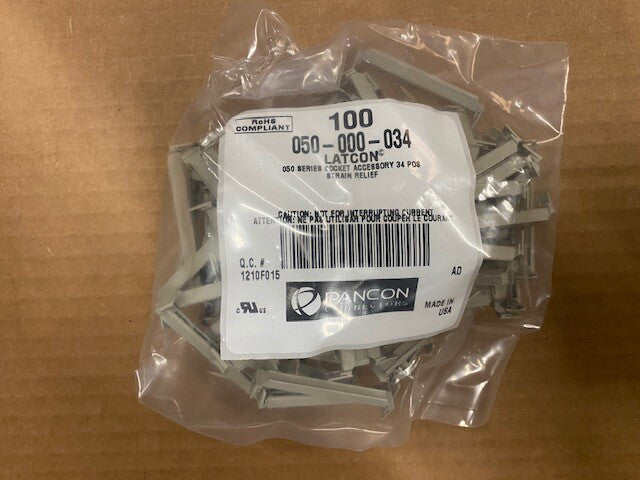 100 Pack -Pancon Corp 050-000-034 Latcon 050 Series Strain Relief Bracket 34 POS