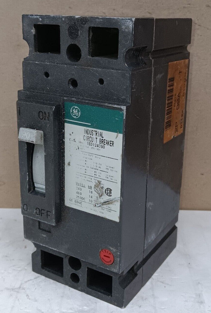 GE 90 AMP CIRCUIT BREAKER 2 POLE 480 VAC TED124090