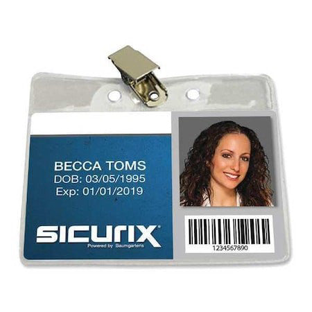 Sicurix 67850 Id Badge Holder,Horizontal,Pk50