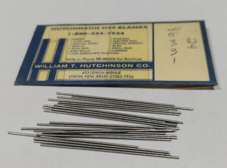 Lot Of 24 - USA Hutchinson .86mm x 2" Low Drill Blank Reamer Pin Gage