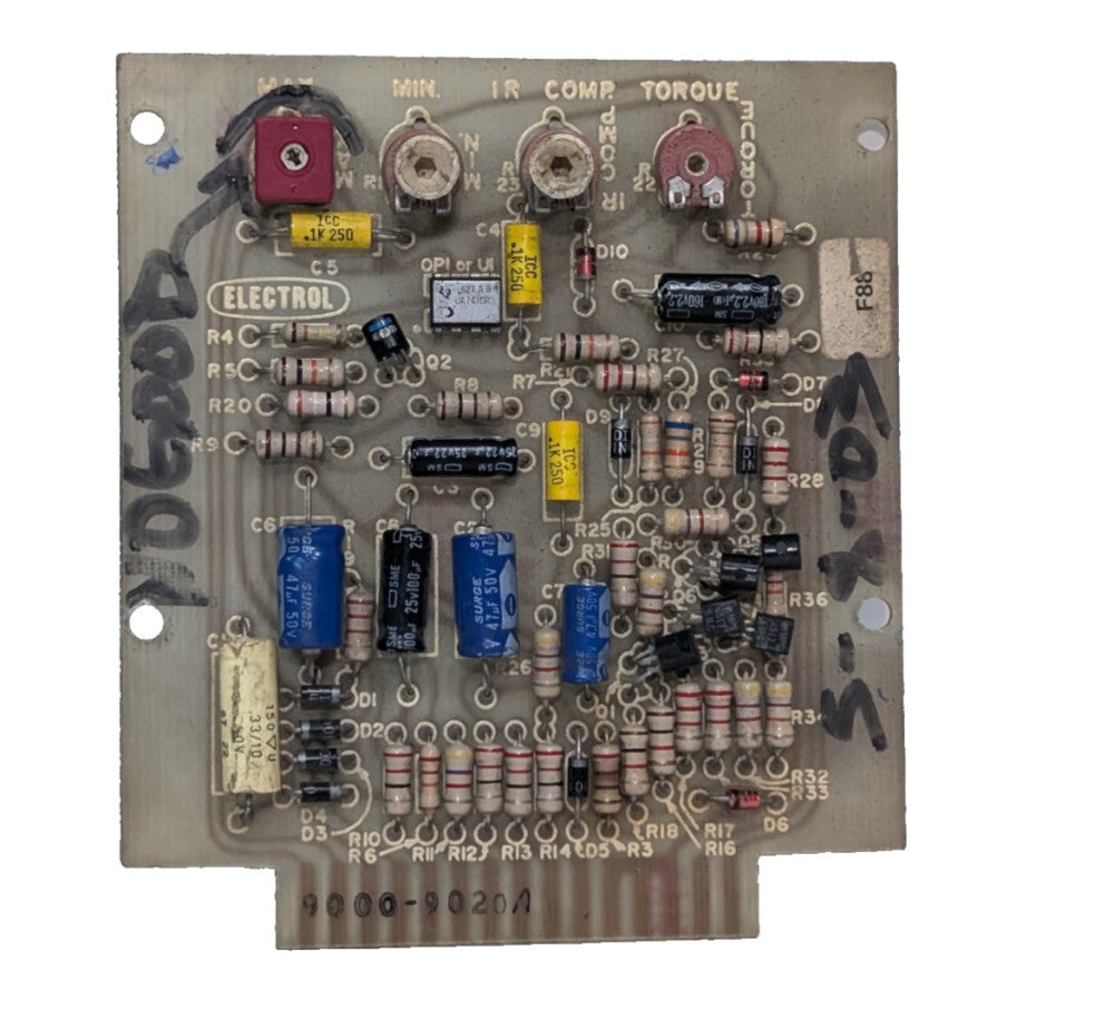 Electrol 9000-9020-A Industrial PCB Control Circuit Board Capacitor Assembly