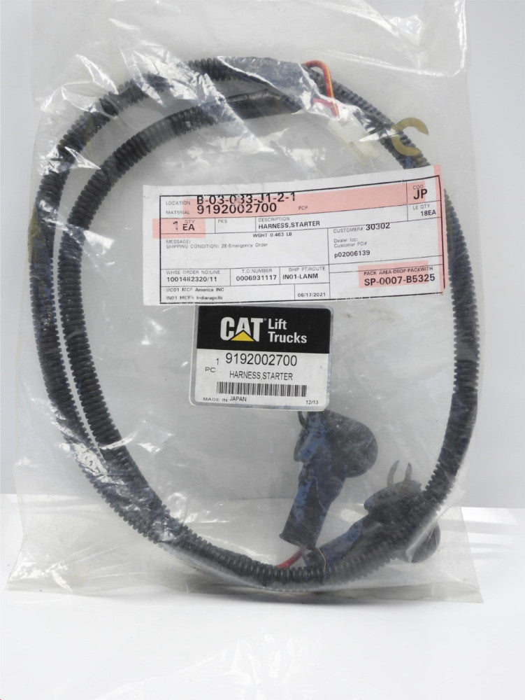 CAT 9192002700 Starter Harness for Fork Lift, Lift Truck