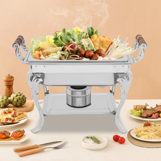 4L/4.23QT Stainless Steel Chafer Chafing Dishes Sets Catering Food Warmer