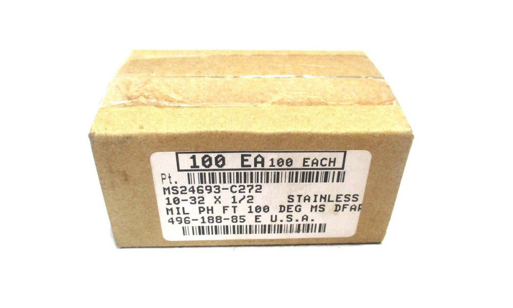 MADE IN USA #10-32 UNF 1/2" OAL Stainless Phillips Flat Machine Screw - 100 QTY