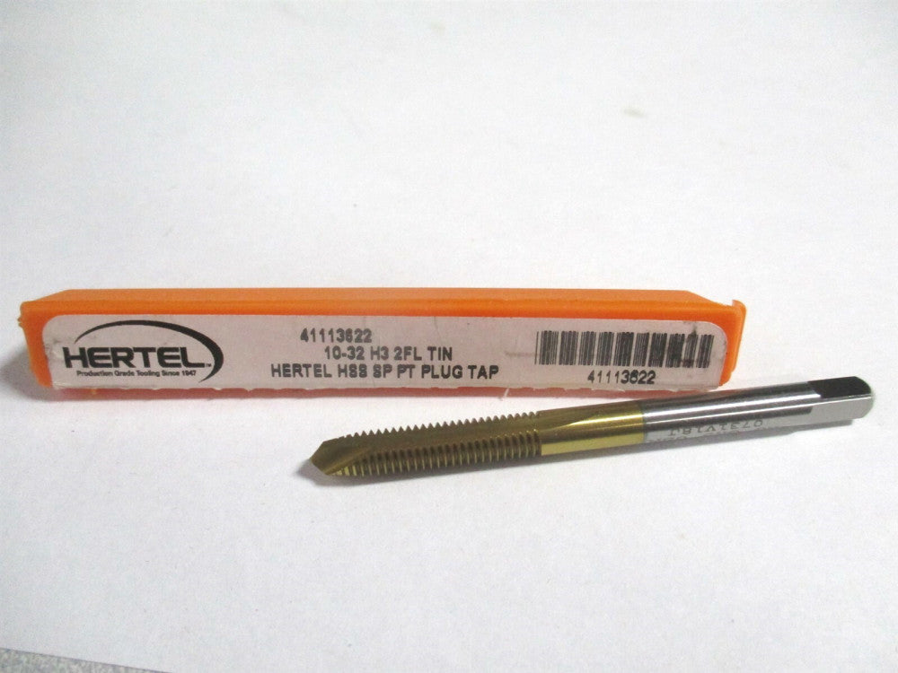 (K008282AS25) #10-32 UNF 2B 2-3/8" OAL HSS 2-Flute TiN Finish Spiral Point Tap