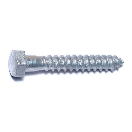 MIDWEST FASTENER 05580 Lag Screw, 3/8 in, 2-1/2 in, Steel, Hot Dipped