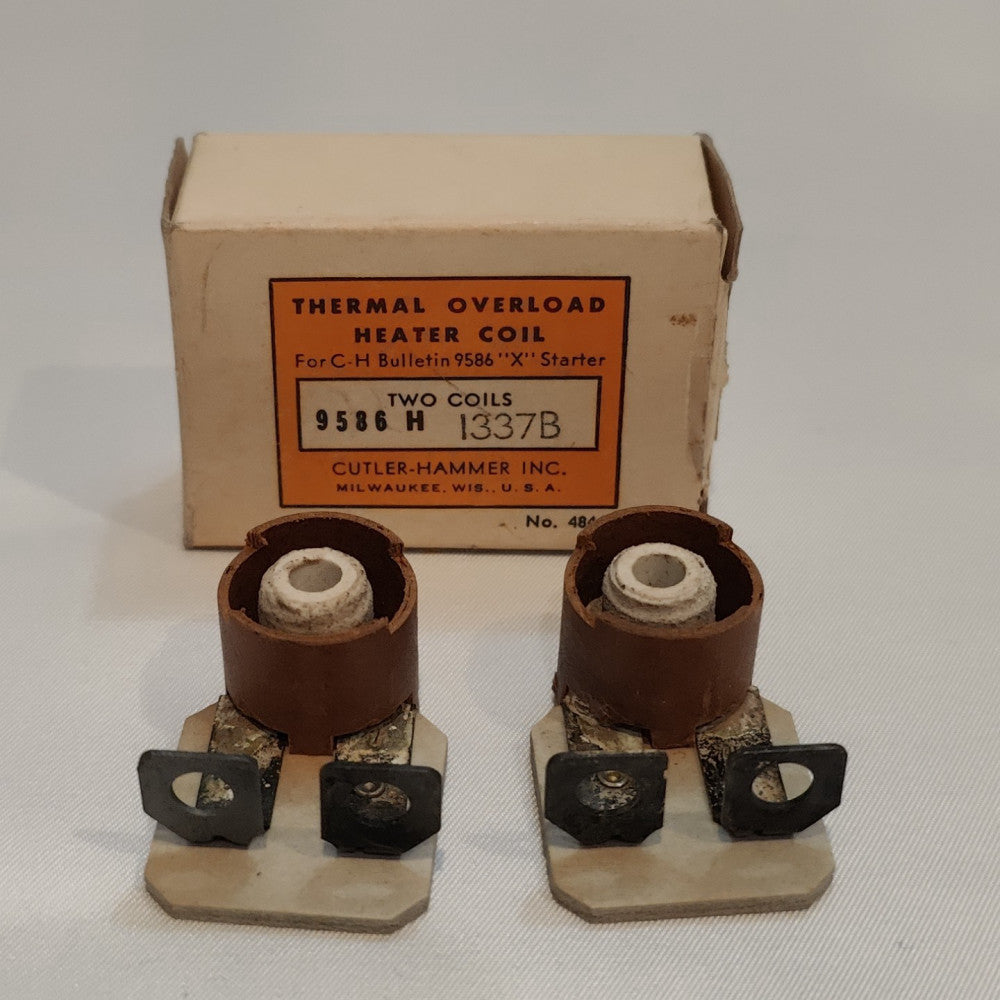 BOX OF (2) CUTLER-HAMMER 9586 H 1337B THERMAL OVERLOAD HEATER COIL NOS