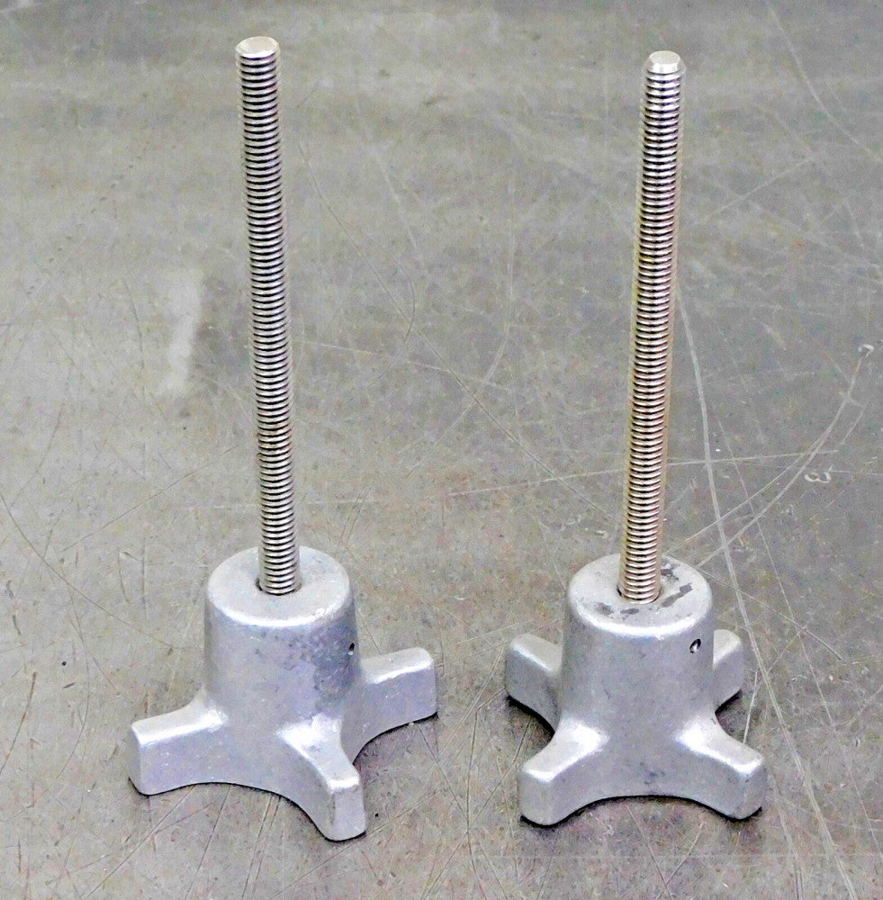 Hand Knob Handle Aluminum with 5/16" x 4-1/4" SAE Threaded Shaft Lot of Two (2)