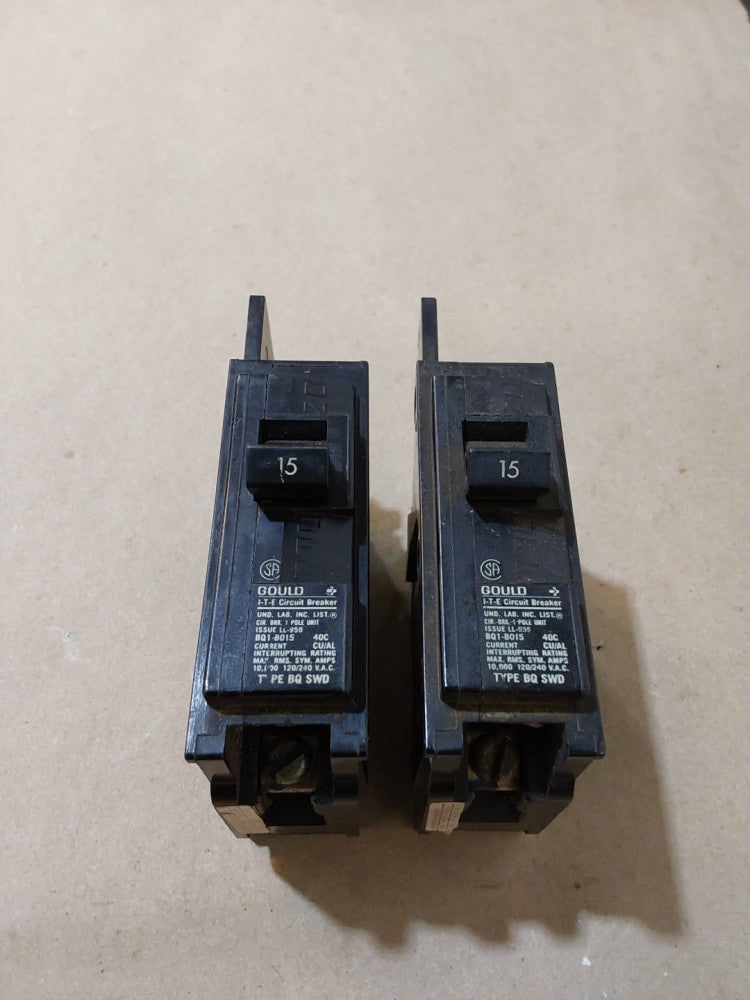  BQ1B015 ITE Gould Circuit Breaker  120V (LOT OF 2)