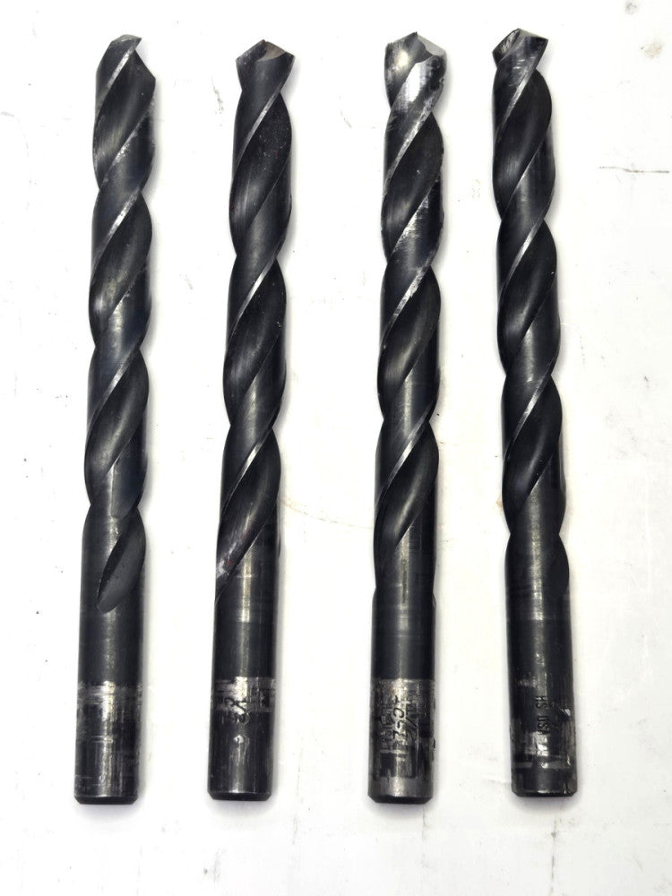 DRILL BITS 1/2" 5-13/16" OAL 3-5/8" UL STRAIGHT SHANK STEEL *LOT OF 4*