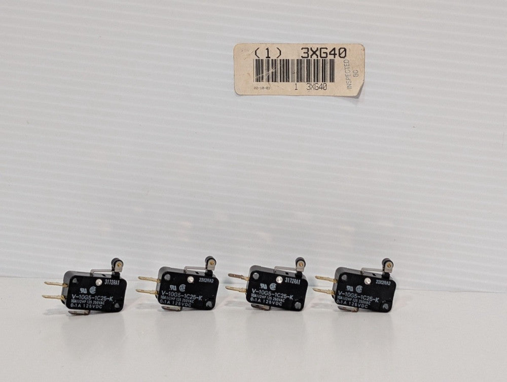 Lot of Four Omron V-10G5-1C25-K SPDT General Purpose Snap Action Microswitches