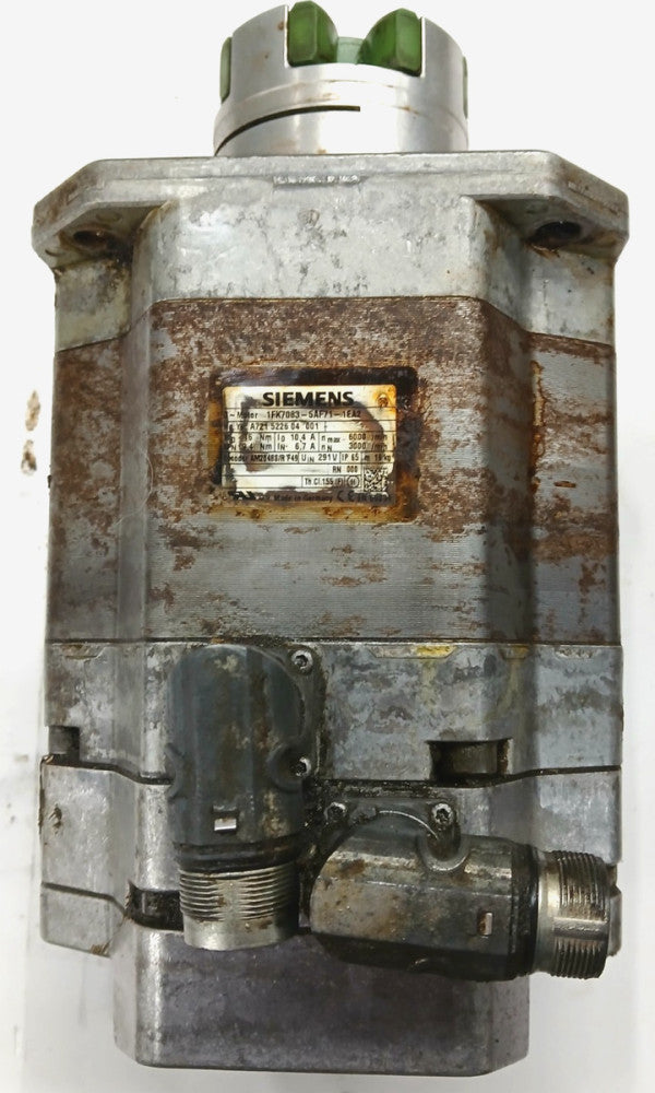 SIEMENS SIMOTICS SERVO MOTOR W/ ROTEX JAW COUPLING 3 PHASE 7.4 AMP 3.3 KW