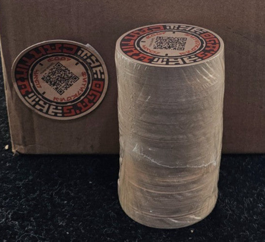 (QTY 125) Oga's Cantina QR Code MW, 4" RD, 3C/3C Coaster 155574
