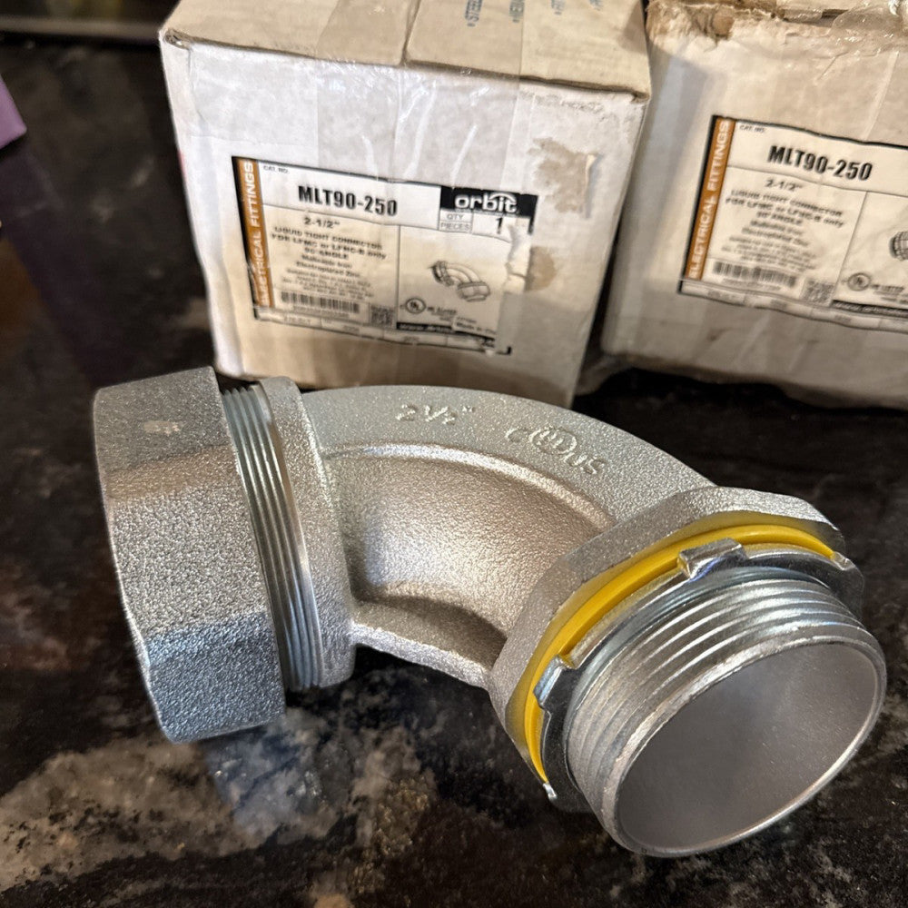 Orbit MLT90-250 2-1/2" Malleable Iron Liquid Tight Connector 90 Degree