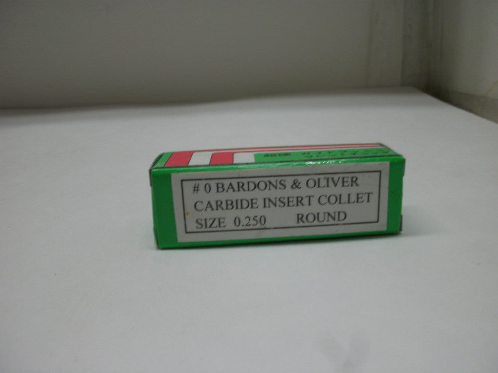 BARDONS & OLIVER # 0 SIZE 0.250" CARBIDE INSERT COLLECT ROUND NEW IN BOX