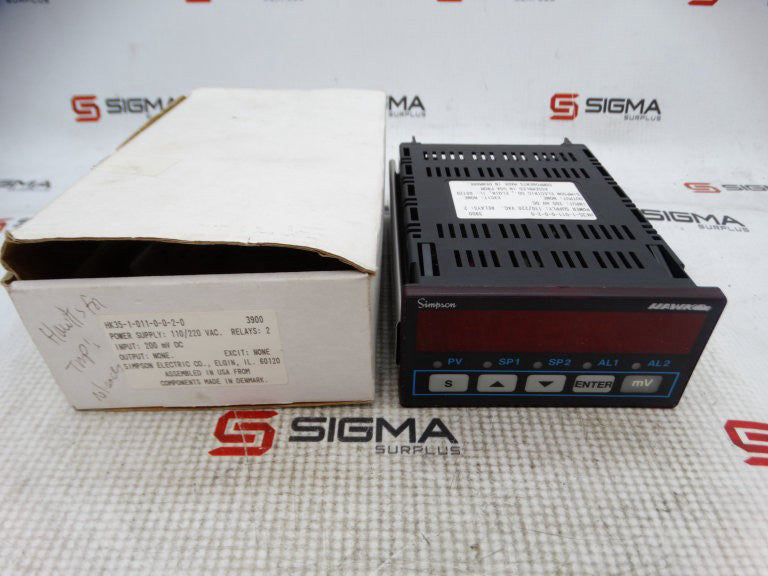 SIMPSON ELECTRIC CO HK35-1-011-0-0-2-0 PANEL METER