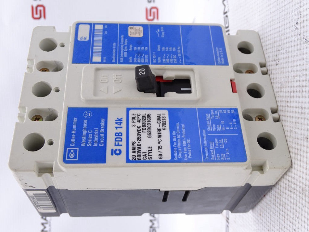 EATON CORPORATION FDB3020L CIRCUIT BREAKER