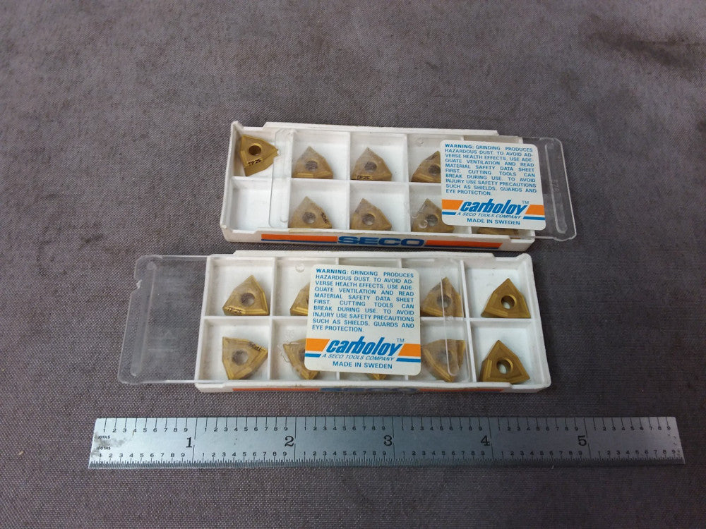 Lot 19x Carboloy Seco Carbide Insert Lathe WNMG WNMG060404-MF2 TP25 331