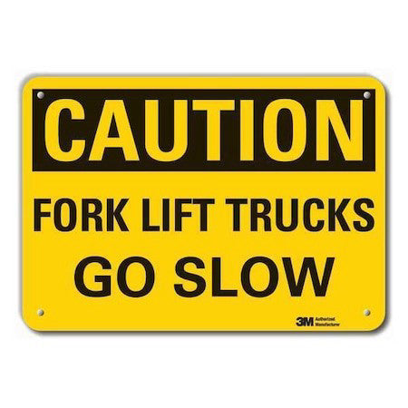 Lyle Lcu3-0294-Np_14X10 Caution Sign, 10 In H, 14 In W, Plastic, Horizontal
