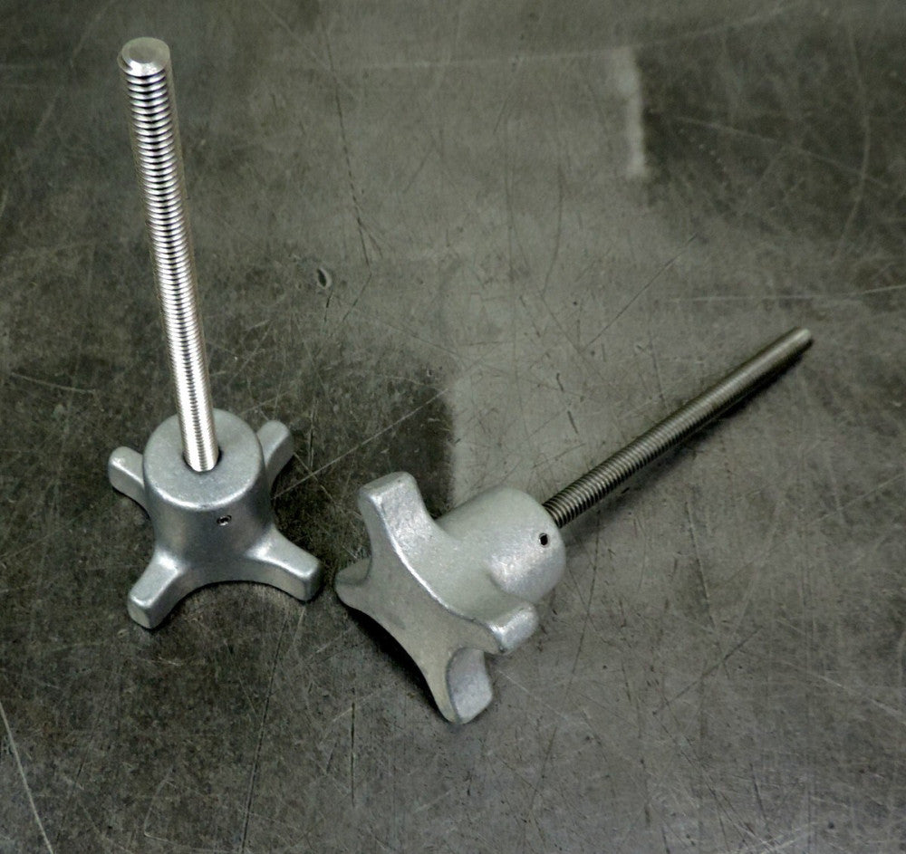 Hand Knob Handle Aluminum with 5/16" SAE Threaded Shaft Lot of (2) Two