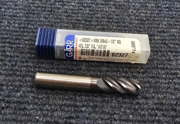GARR 62327: High Performance End Mill 3/8" x 2 1/2" SQ 4FL 7/8" F/L AITiN G99774