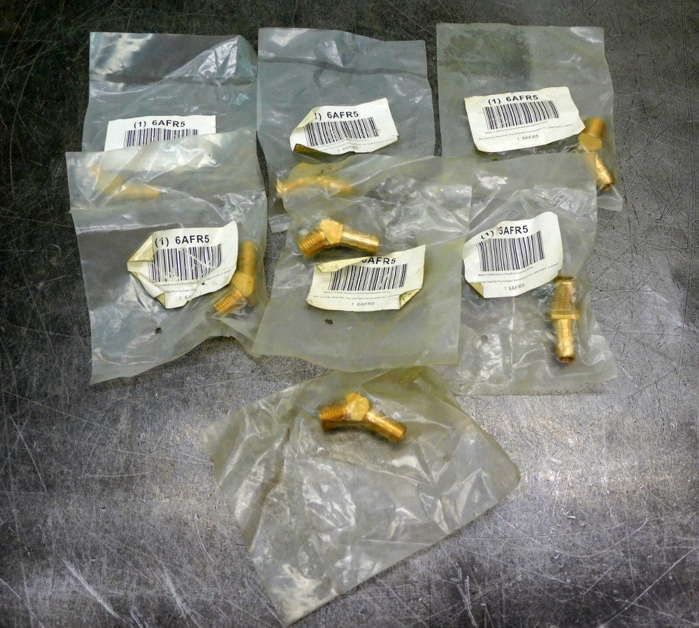 Grainger 6AFR5 Barbed Hose Fitting for Hose ID 3/8"NPT 1/4NPT Lot of Seven (7)