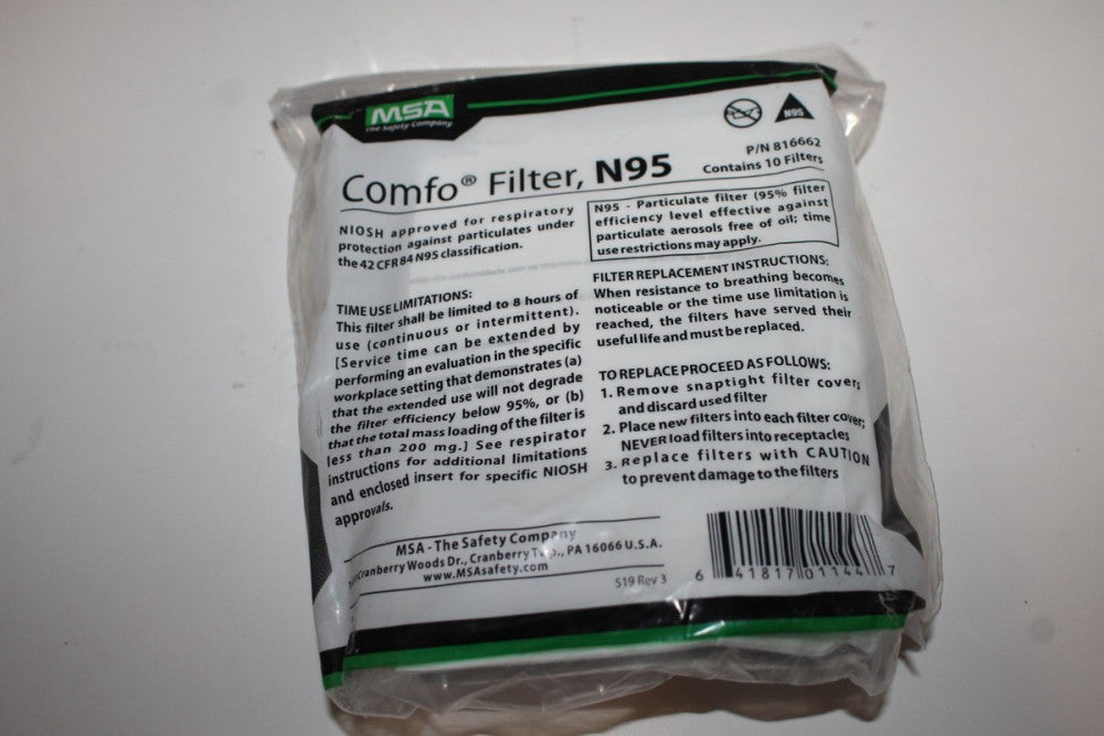 MSA 816662 Comfo Respirator Filter N95 10 / Pack 816662